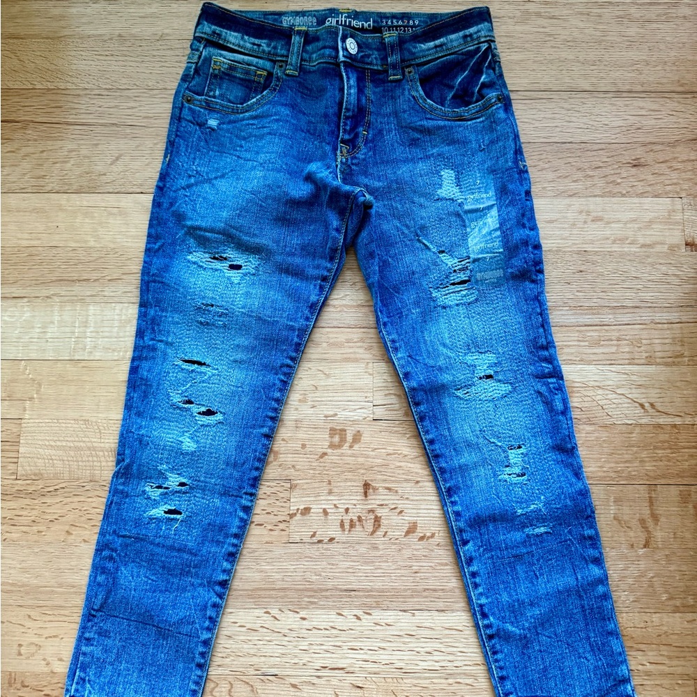 Gymboree “Girlfriend” Blue Distressed Skinny Jeans